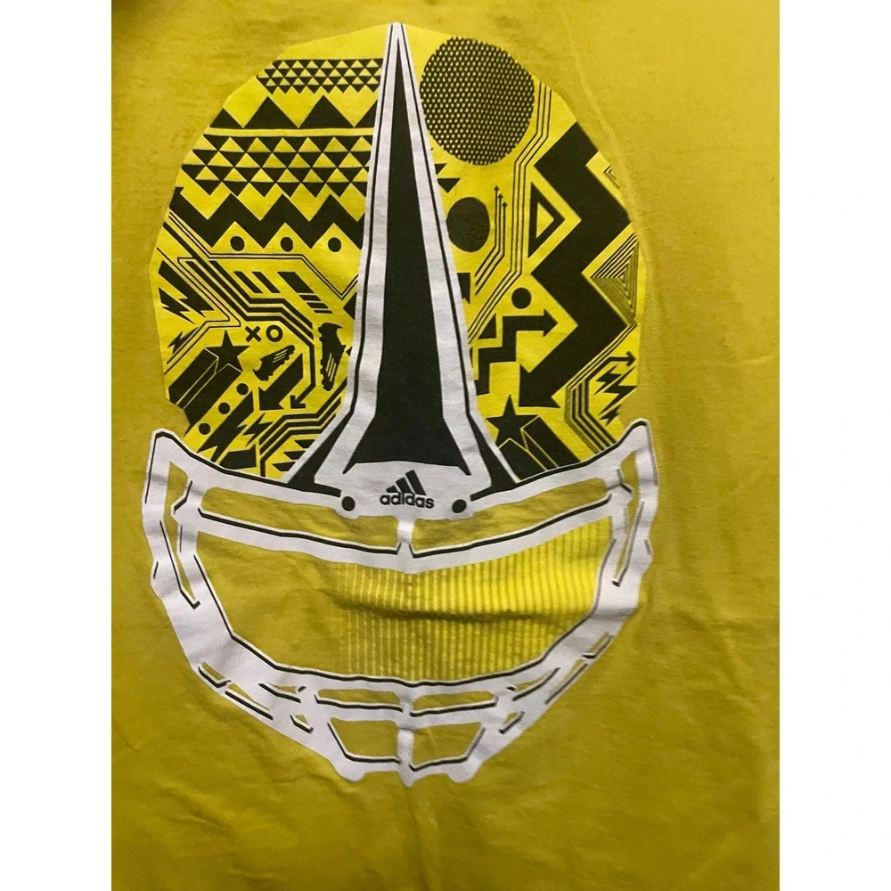 Adidas The Go To‎ Tee Mens 2X Large Yellow Football Helmet Graphic T Shirt